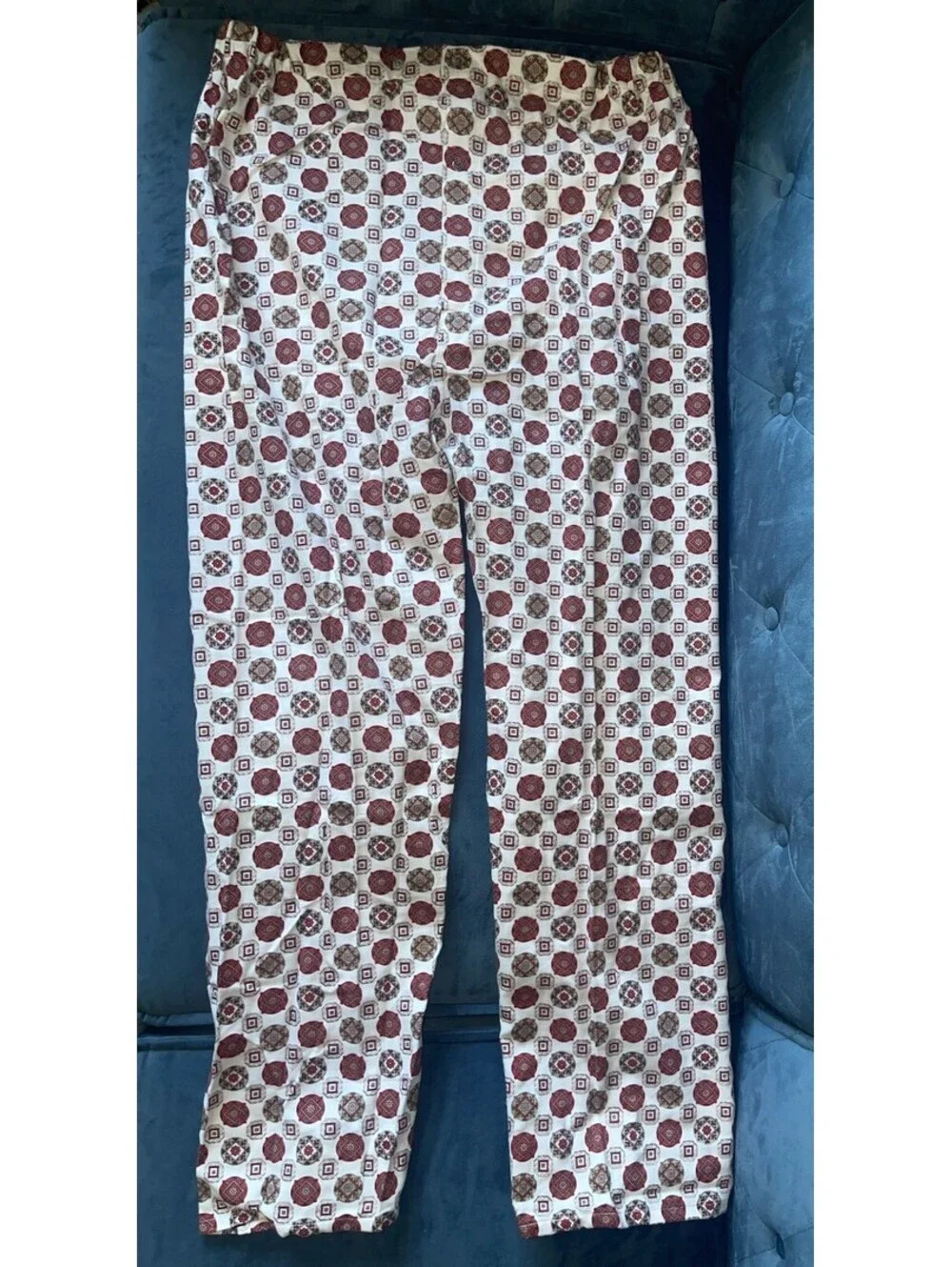 Vintage 1960s Sears Easy Care Men’s Pajama SET B Med Cotton Medallion Print PJs